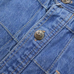 1970's ON TIME DENIM PATCHWORK PULL OVER SHIRT...L