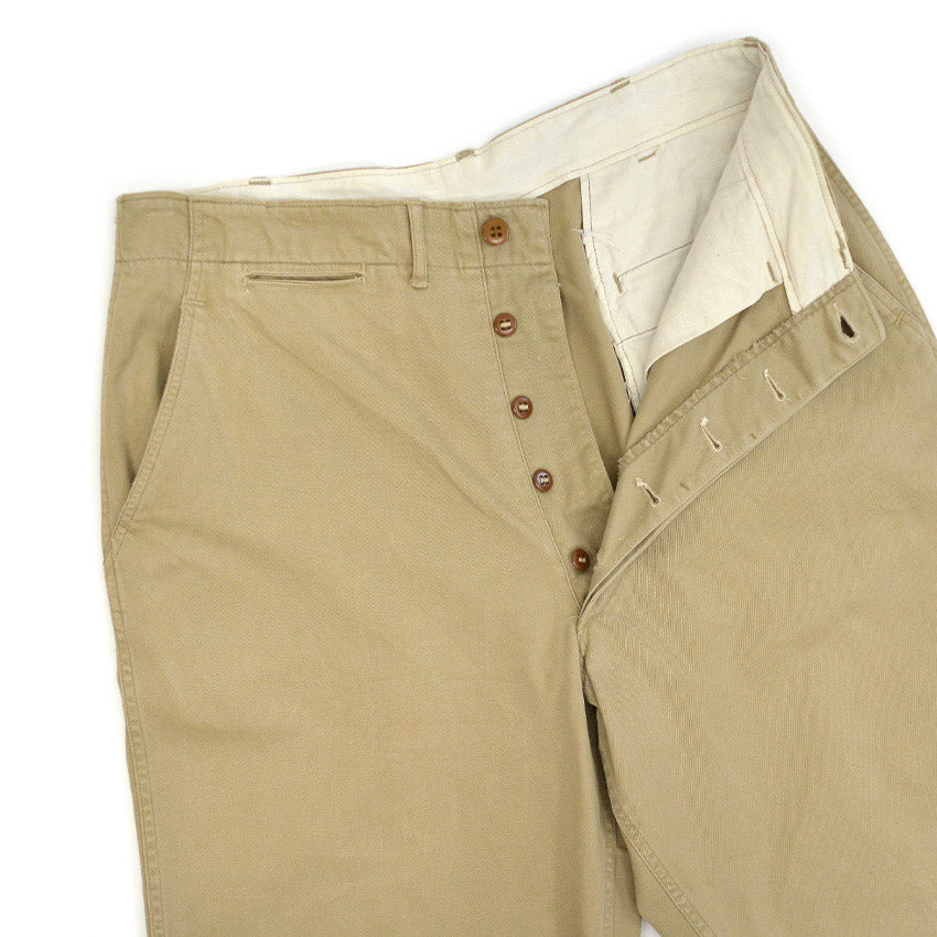1940's USARMY TROUSERS COTTON KAHKI CHINO... W32.5 L26