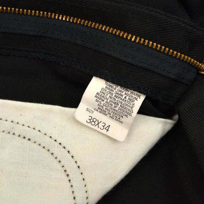 1980's Lee 200 BLACK TWILL PANTS MINT... W38 L34