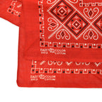 DEADSTOCK ELEPHANT BRAND BANDANA RED Geometric Pattern Upper Nose... Set of 2