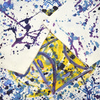 1990's BELTON Abstract Art Painting T-shirt... L