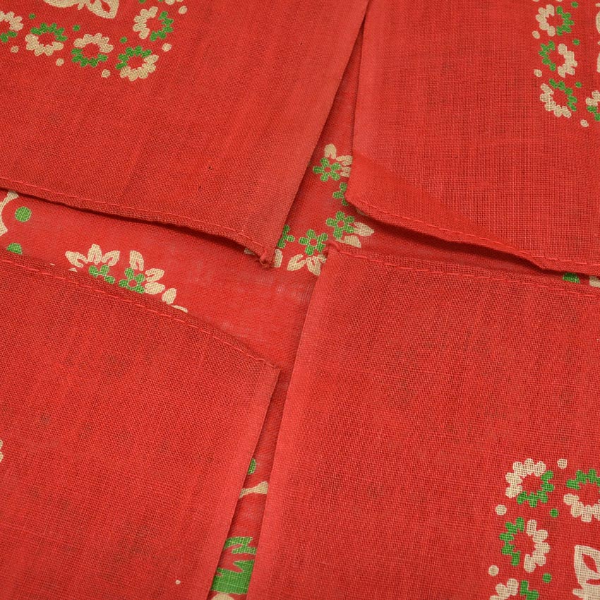 1920's~ DEADSTOCK FLORAL TURKEY RED BANDANA...