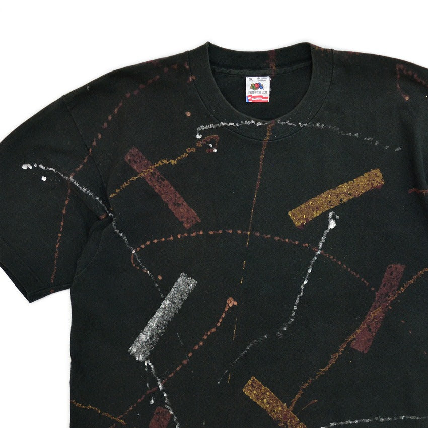 1990's FRUIT OF THE LOOM ABSTRACT PAINT T-SHIRT ... XL