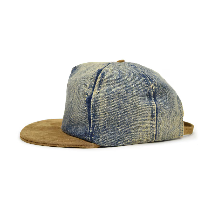 1980's PLAYBOY CHEMICAL WASH DENIM & LEATHER CAP ... FITS ALL