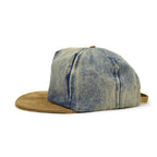 1980's PLAYBOY CHEMICAL WASH DENIM & LEATHER CAP ... FITS ALL