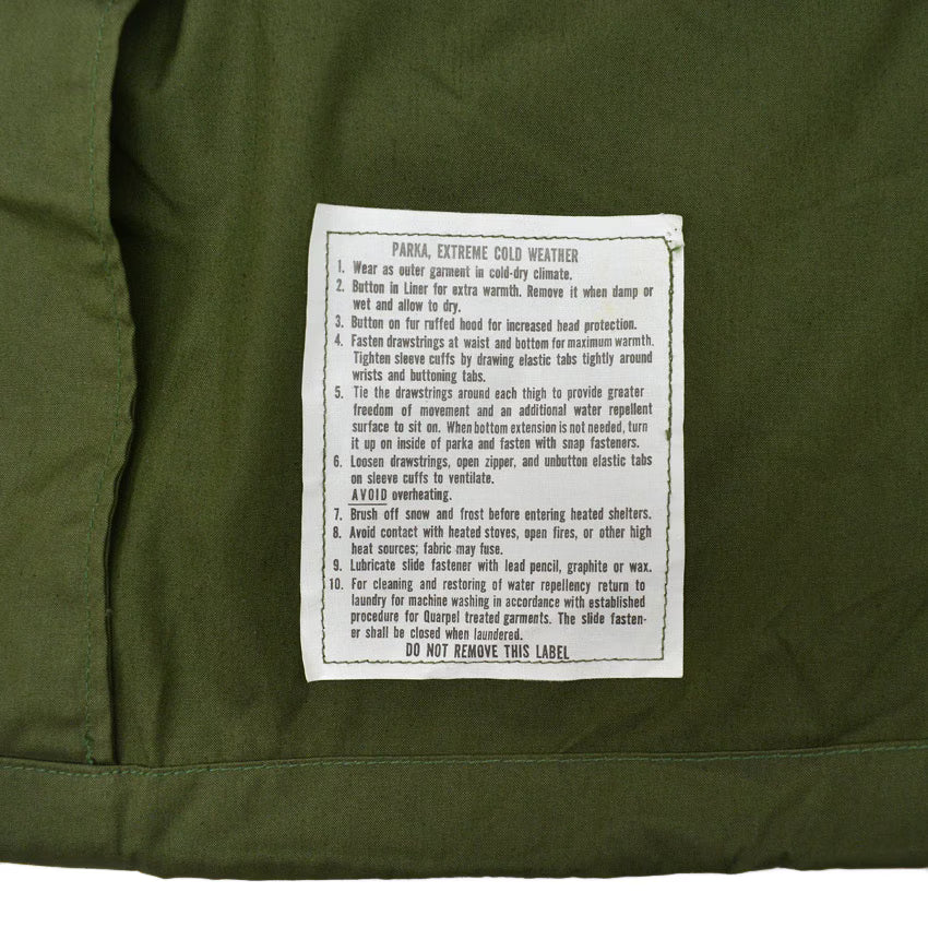 1970s Deadstock US Army M-65 Parka, with original seals, full set... Size M