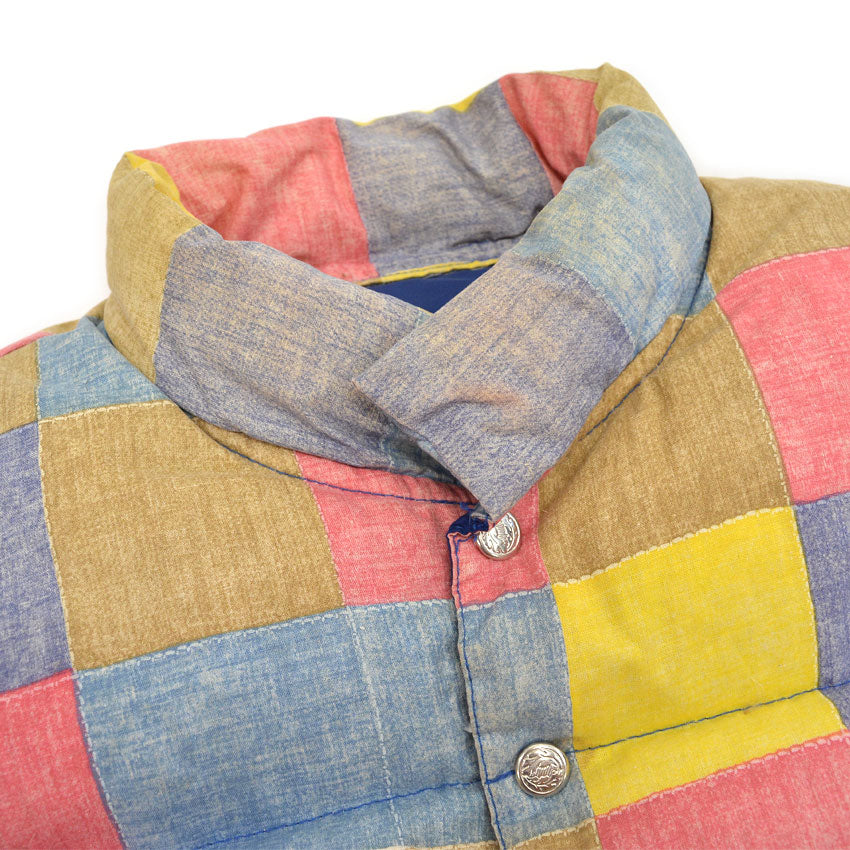 〜1980's PRINT PATCHWORK REVERSIBLE GOOSE DOWN VEST ...