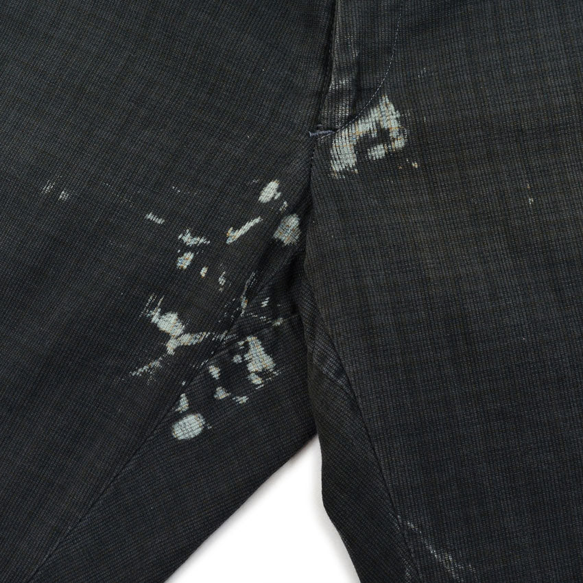 1960's PLAID HIDDEN IN BLACK PIQUE TAPERED PANTS 1... W30 L30