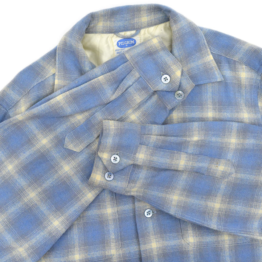 1950's PILGRIM PLAID VIRGIN WOOL SHIRT ... M