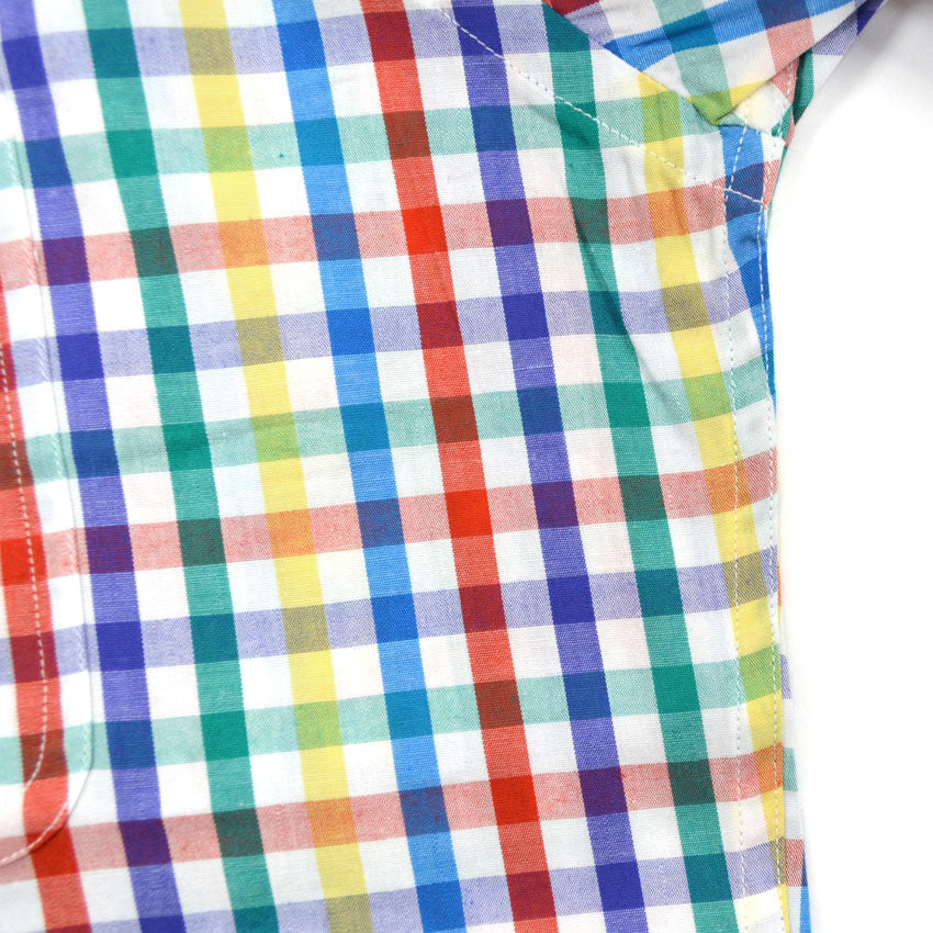 1990's DEADSTOCK LAND'S END MULTI GINGHAM B/D SHIRT ... M