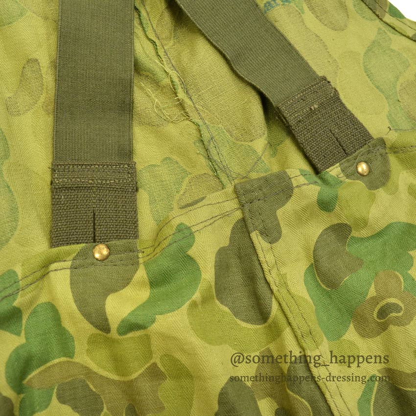 ~1960's DEADSTOCK FROGSKIN CAMO HBT HUNTING OVERALL...EX-LARGE