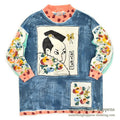 1990's COTTON DELUXE HARI '95 HAND PAINT ART M/S T-SHIRT ... L