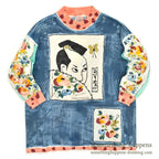 1990's COTTON DELUXE HARI '95 HAND PAINT ART M/S T-SHIRT ... L
