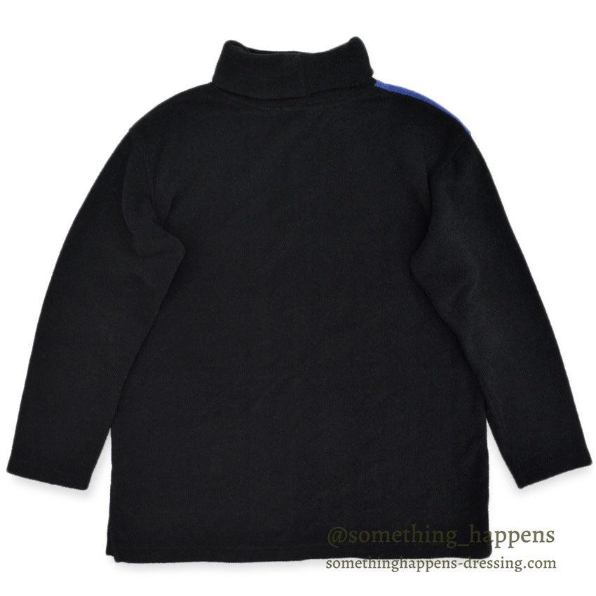 1990's MOVING BLUE FLEECE TURTLE NECK PANEL FRONT ...