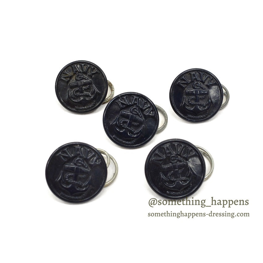 ~1940s US Navy Original Button for Denim Jacket... Set of 5