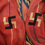 c.1920's CHIMAYO RUG WITH SWASTIKA AND RED BACKGROUND ... 172cm×111cm