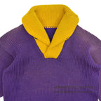 1930's~ TWO TONE SHAWL COLLAR PULLOVER WOOL SWEATER...