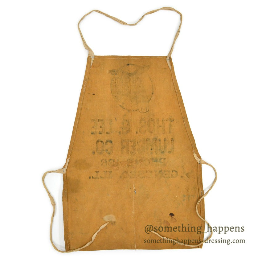 1940's~ MULE-HIDE ROOFS ADVERTISING CANVAS APRON...