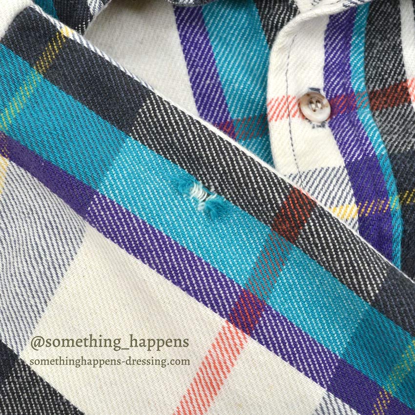 1970's~ FIVE BROTHER PLAID FLANNEL SHIRT...L