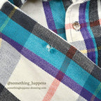 1970's~ FIVE BROTHER PLAID FLANNEL SHIRT...L