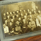 OLD WORKERS PHOTOGRAPH 1925. WOOD FRAMED ... 36cm×30cm