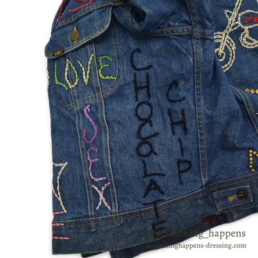 1970's Lee EMBROIDERY DENIM JACKET ... Fits like 44