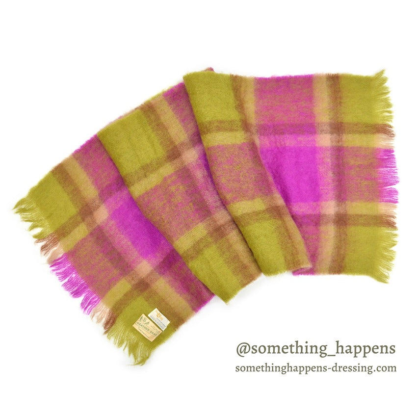 OLD HUDSON'S BAY HEATHER-BRAE MOHAIR BIG MUFFLER... 184cm×50cm
