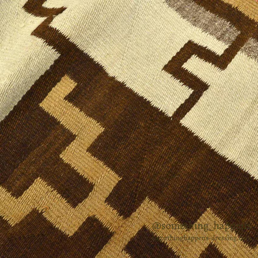 c.1920's J.B.MOORE SWASTIKA CRYSTAL STORM PATTERN NAVAJO RUG... 171cm×91cm