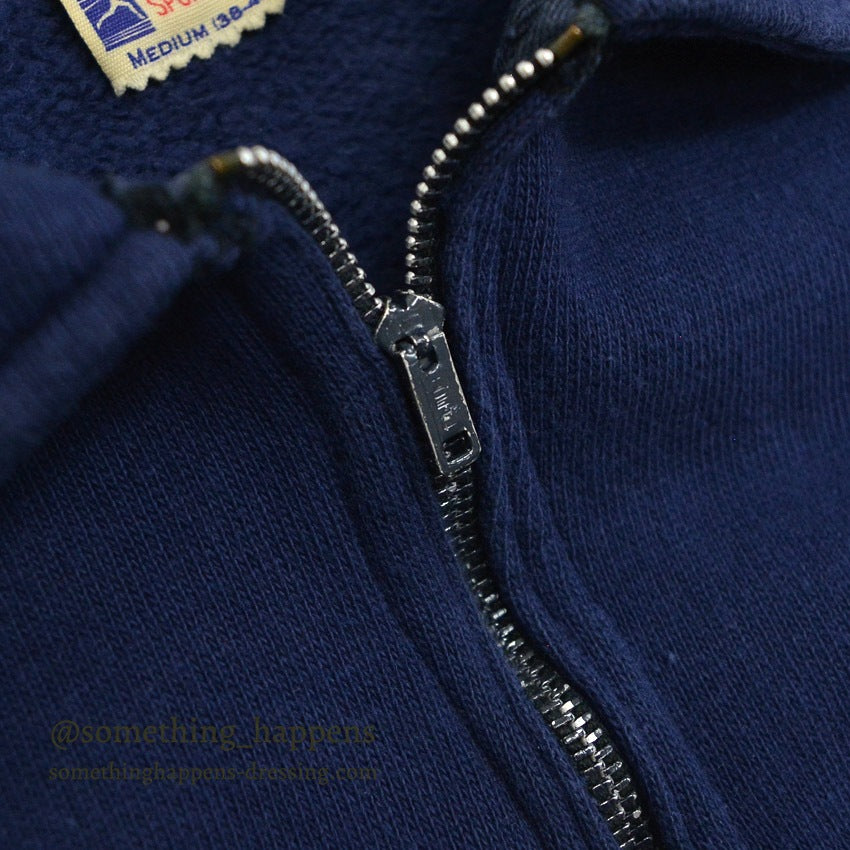 1950's〜 CHAMPION HALF-ZIP SWEAT SHIRT NAVY ... M