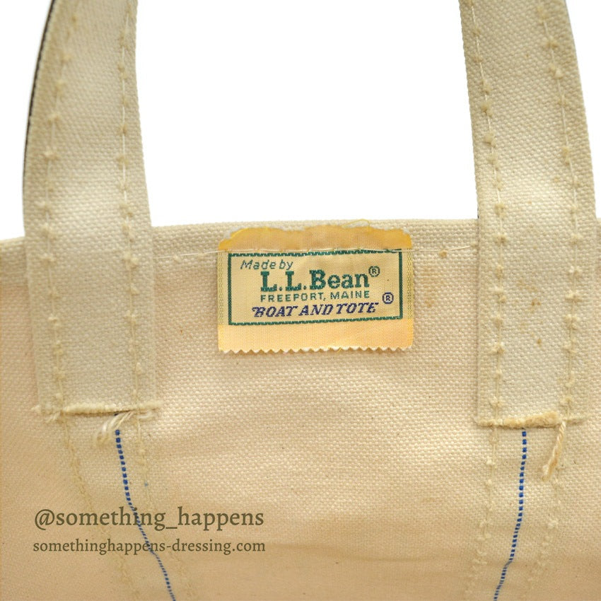 1980's L.L.BEAN ART PAINT BOAT AND TOTE NAVY ... MEDIUM