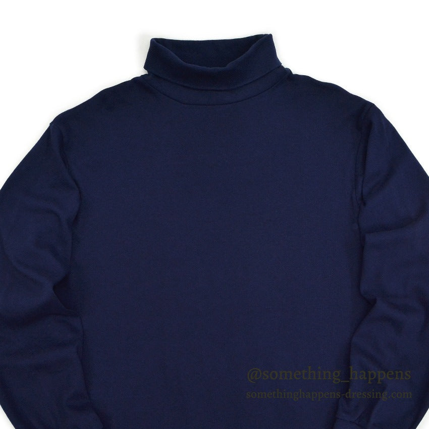 1990's EDDIE BAUER COTTON TURTLE NECK L/S SHIRT NAVY ... L