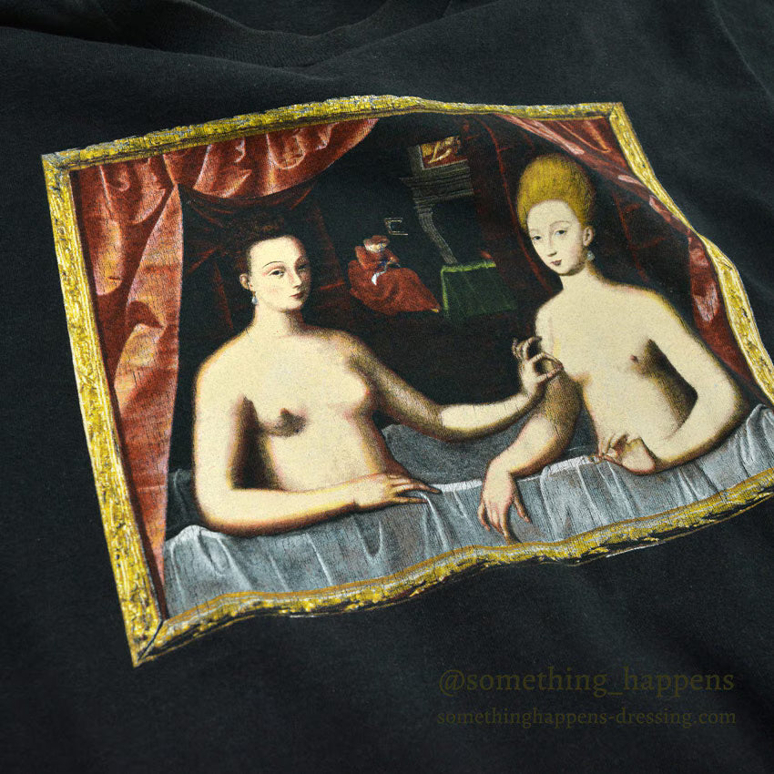 1990's FRUIT OF THE LOOM FOTOFOLIO ガブリエル・デストレ ART T-SHIRT ... L