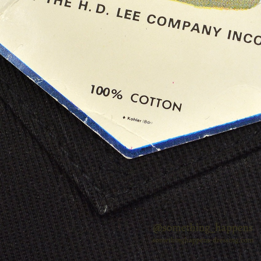 1970's~ DEADSTOCK Lee RIDERS 200 BLACK COTTON TWILL PANTS... W34/L34