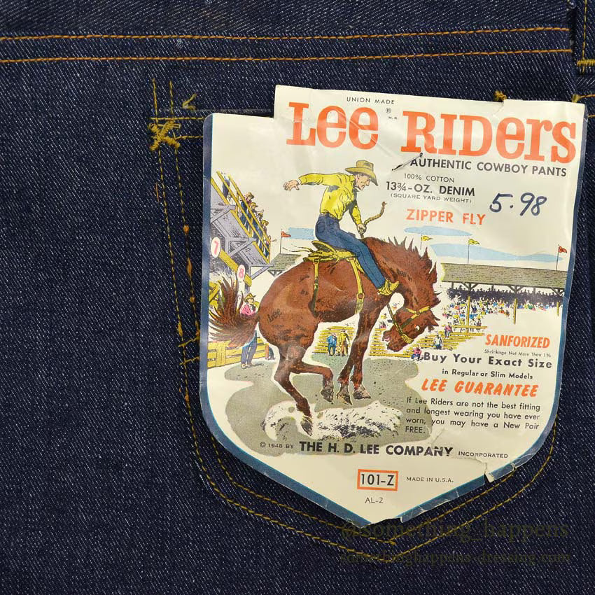1960's DEADSTOCK Lee 101Z DENIM PANTS SELVEDGE... W36/L34