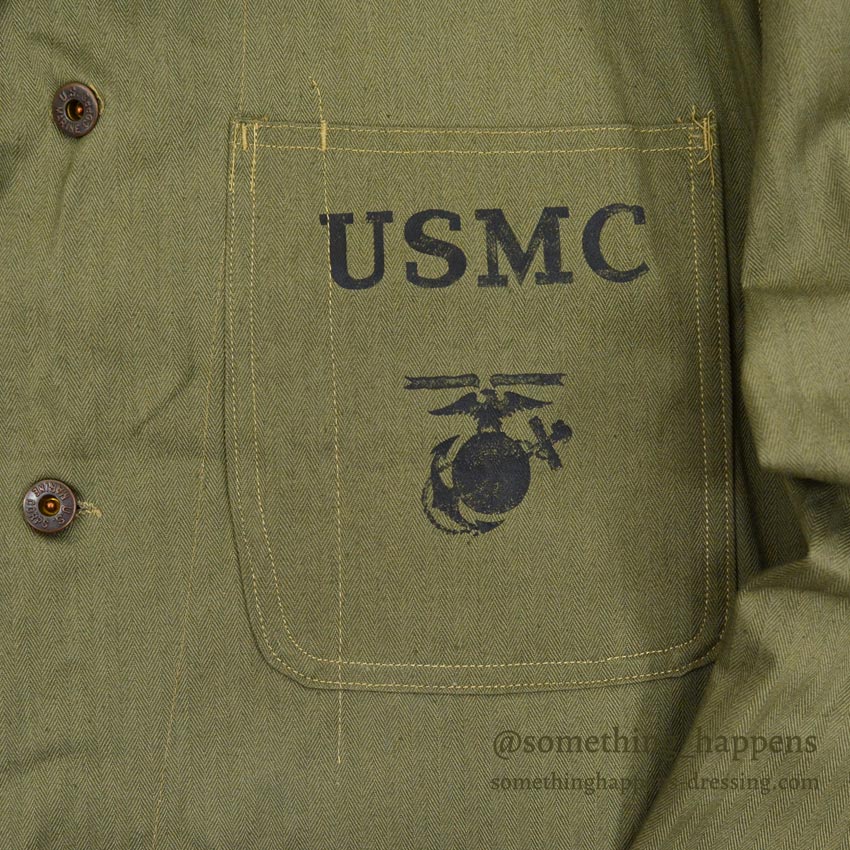 1940's DEADSTOCK U.S.M.C. P-41 HBT UTILITY COAT ... 38