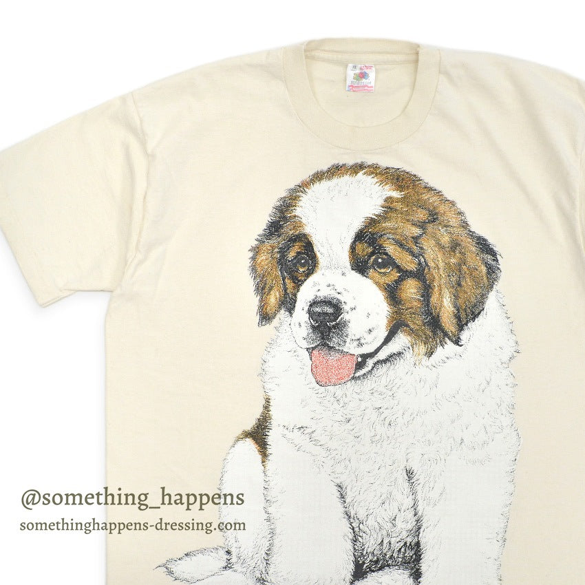 1990's FRUIT OF THE LOOM DOG JUMBO PRINT T-SHIRT ... XL