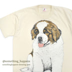 1990's FRUIT OF THE LOOM DOG JUMBO PRINT T-SHIRT ... XL
