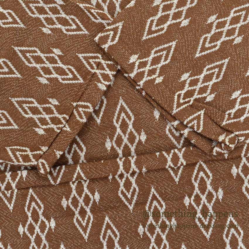 1960's〜 DEADSTOCK ELY&WALKER LEISURE KNITS JACQUARD T-SHIRT BROWN ... L