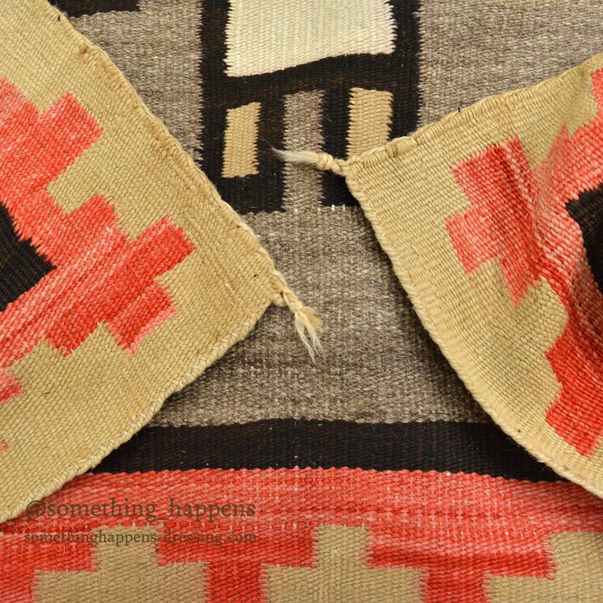 c.1920's NAVAJO RUG WHIRLING LOGS SWASTIKA... 212cm/145cm