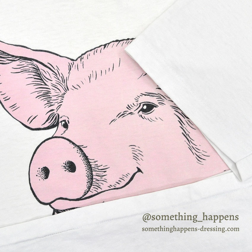 1990's ONEITA PIG PRINT T-SHIRT... L