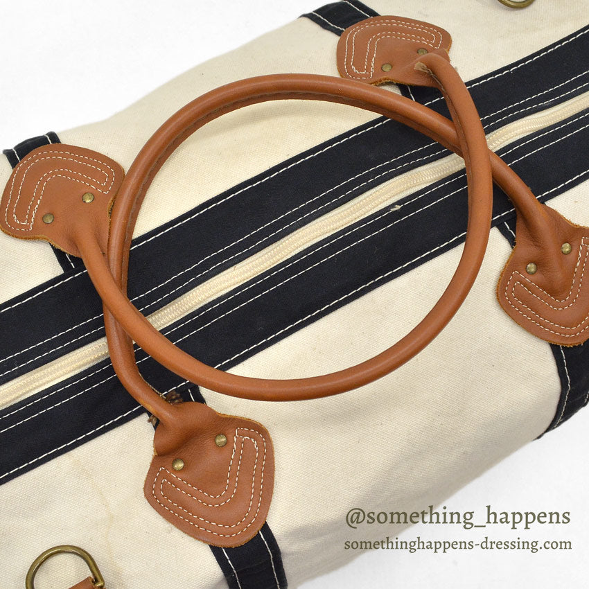 L.L.BEAN LEATHER HANDLE ZIP-TOP TOTE, BOSTON BAG BLACK ... USA製