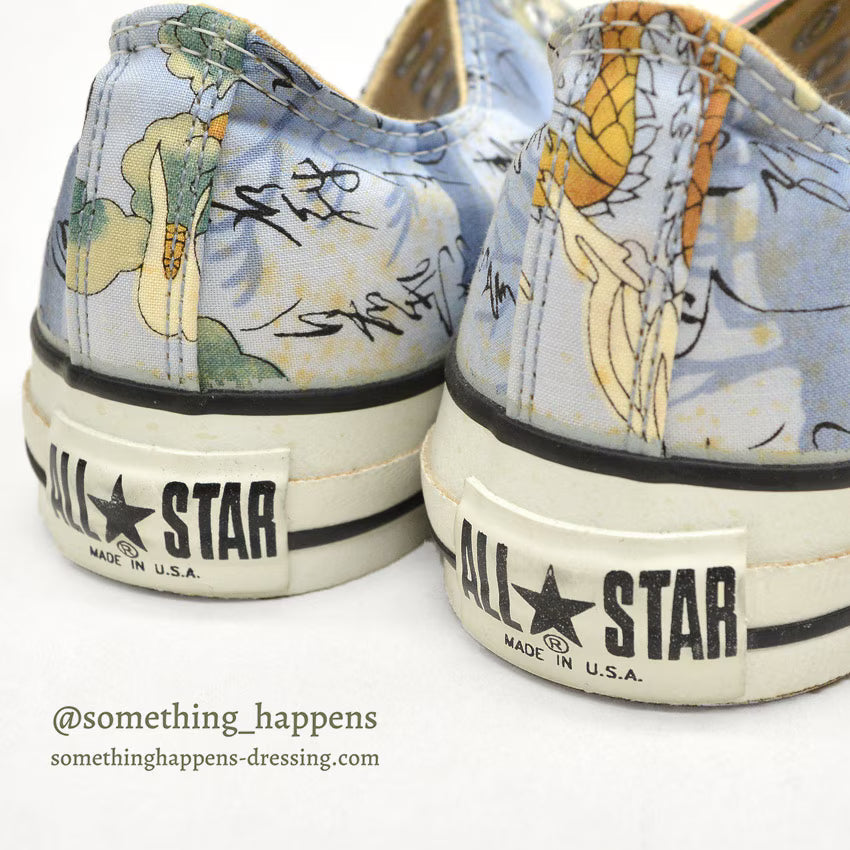 1990's DEADSTOCK CONVERSE ALLSTAR LO LT BLUE PRINT Made in USA... 9