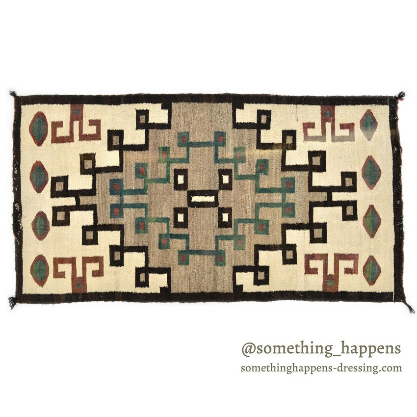 c.1940's NAVAJO RUG DIAMONDS PATTERN... 136cm/69cm