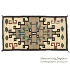 c.1940's NAVAJO RUG DIAMONDS PATTERN... 136cm/69cm