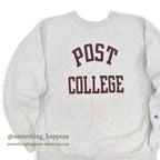 1980's CHAMPION POST COLLEGE REVERSE WEAVE SWEAT SHIRT... XL