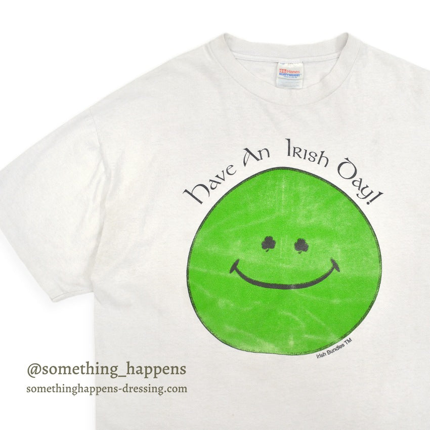 1990's HANES HAVE AN IRISH DAY! SMILEY FACE T-SHIRT ... XL