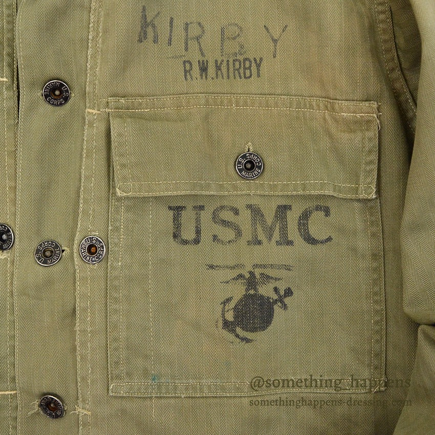 1940's U.S.M.C. P-44 HBT JACKET BLEACH CAMO NAMED ...