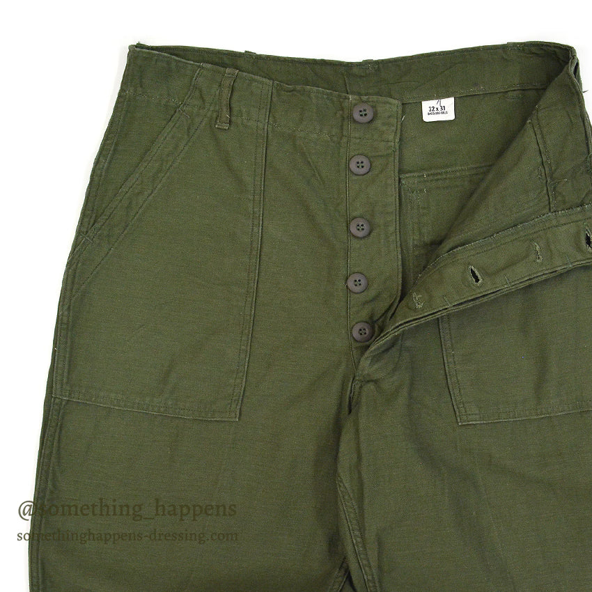 1960's U.S.ARMY TROUSERS, MAN'S COTTON SATEEN OG-107, TYPE-I 2 ... W32/L31