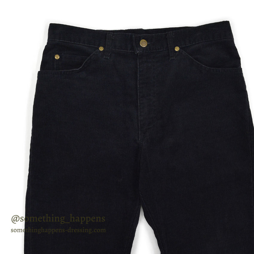 1980's Lee 200 CORDUROY PANTS BLACK MINT... W32/L30