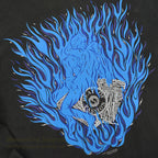 1990's ONEITA MOTORCYCLE ART FIRE PATTERN L/S T-SHIRT ... LARGE